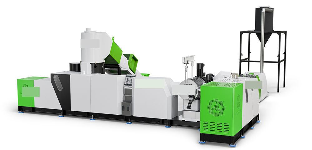 Double-stage die-face cutter pelletizing machine without manufacturer branding