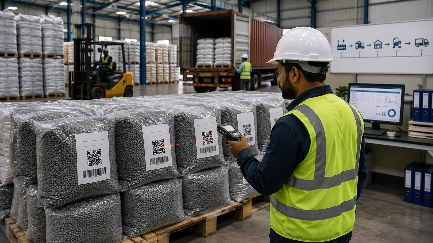 Lot-wise material traceability and warehouse scanning